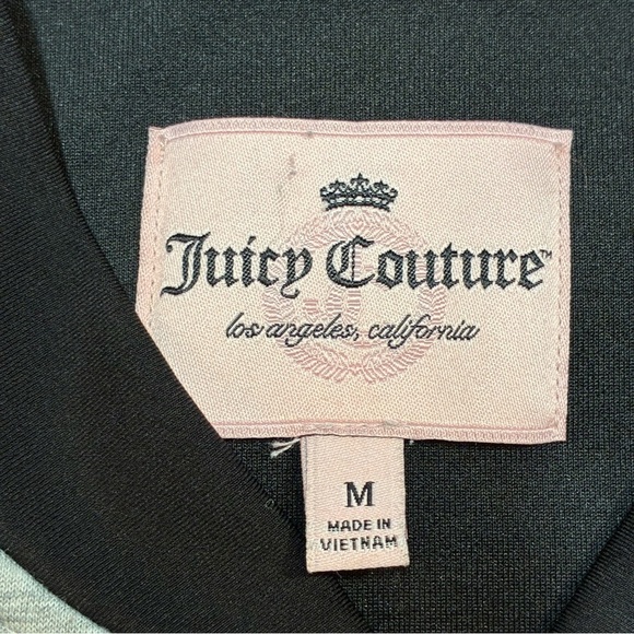 Juicy Couture Track Varsity Jacket Gray Black Medium Zip Front Sweatshirt - Picture 7 of 8